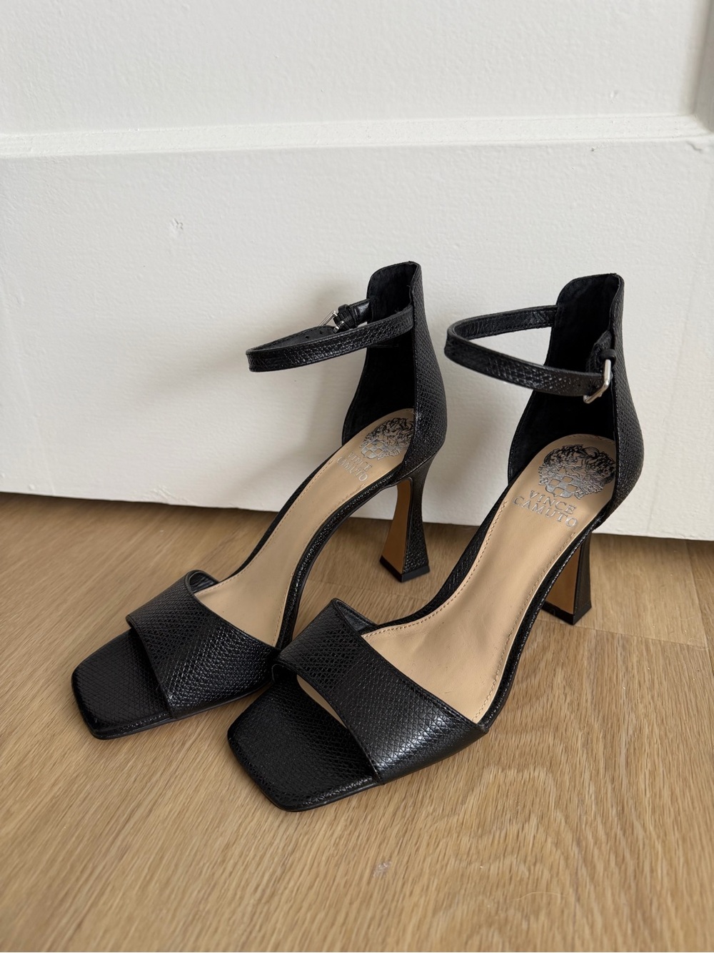 Vince Camuto Black Ankle-Strap High Heel Sandals Size 7.5